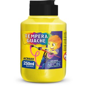 Tinta Guache 250ML Neon Amarelo Limao - Imagem 1