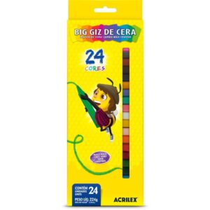 Giz de Cera Jumbo 24 Cores Big Giz 224G - Imagem 1