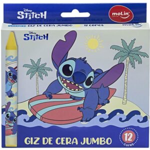 Giz de Cera Jumbo Stitch 12 Cores - Imagem 1