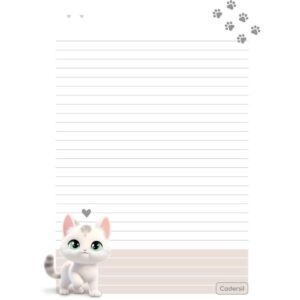 Refil para Caderno Cute Cat P/Argolado 63G. 80FLS - Imagem 9