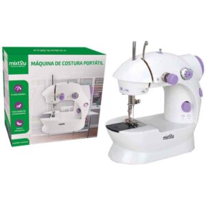 Maquina de Costura Portatil Mini C/Pedal 110V/220 - Imagem 1