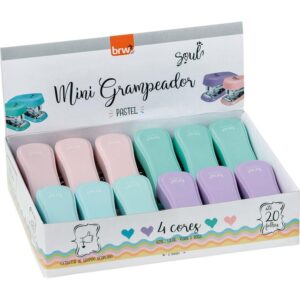Grampeador Mini P/20FLS 6CM Plast. Cores Paste - Imagem 1
