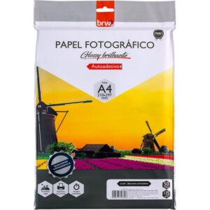 Papel Fotografico Inkjet A4 Glossy Adesivo 115G. - Imagem 1