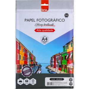 Papel Fotografico Inkjet A4 Glossy Brilhante 150G. - Imagem 1