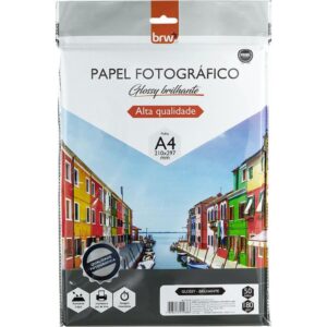 Papel Fotografico Inkjet A4 Glossy Brilhante 180G. - Imagem 1