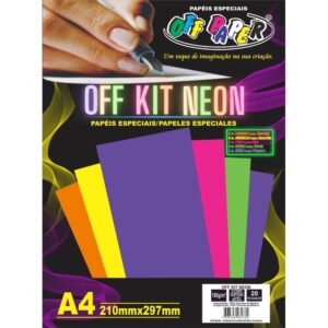 Papel Laminado A4 Kit Neon 5 Cores 180G - Imagem 1