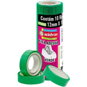 Fita Adesiva Polisil 12MMX10M. Verde - Imagem 1