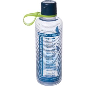 Garrafa Plastica Fitness Cilindrica 970ML Cinza - Imagem 1