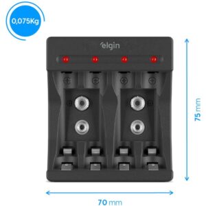 Carregador de Bateria USB Tipo C P/Pilhas C/Cabo 0,5 - Imagem 2