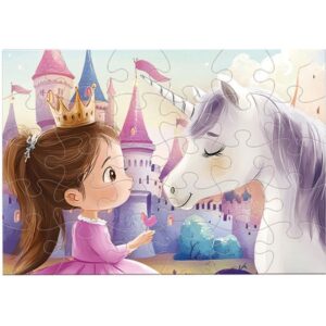 Quebra-Cabeca Madeira Princesa e Unicornio 30 Pecas - Imagem 2