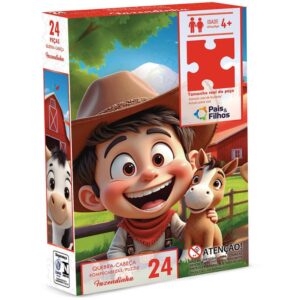 Quebra-Cabeca Cartonado Fazendinha 24 Pecas - Imagem 1