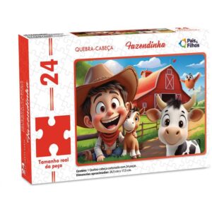 Quebra-Cabeca Cartonado Fazendinha 24 Pecas - Imagem 3