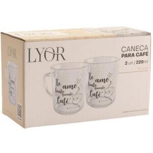 Caneca de Vidro Te Amo Tanto Quanto Cafe 220ML - Imagem 3