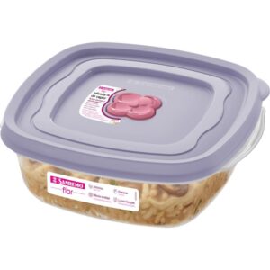 Pote Plastico Quadrado Flor 920ML - Imagem 1