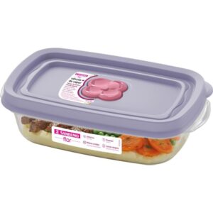 Pote Plastico Retangular Flor 430ML - Imagem 1