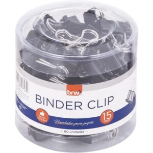 Prendedor de Papel Binder 15MM Preto - Imagem 1
