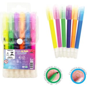 Caneta Marca Texto Apagavel 6 Cores - Imagem 1