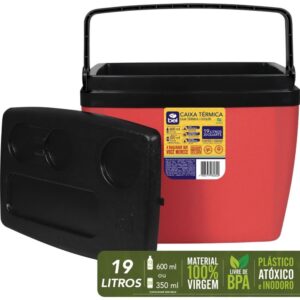 Caixa Termica 19L C/Alca Vermelha/Preta - Imagem 6