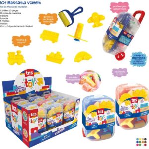 Massa para Modelar Criativa Tris Toy Kit Viagem Mala - Imagem 1