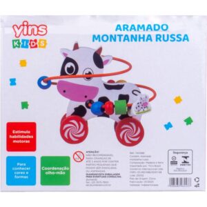 Brinquedo Pedagogico Madeira Aramado Montanha Russa Vaquinh - Imagem 3