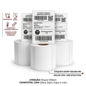 Etiqueta Adesiva Bopp 100X150XMM 31M - Imagem 1