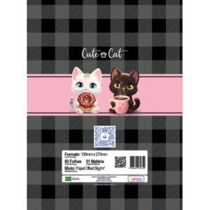 Caderno 01X1 Capa Dura Cute Cat 80FLS - Imagem 10