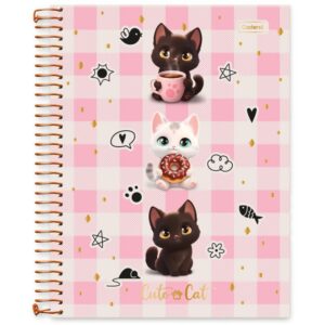 Caderno 01X1 Capa Dura Cute Cat 80FLS - Imagem 3