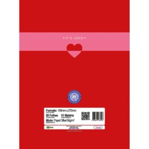 Caderno 01X1 Capa Dura Its Love 80FLS - Imagem 11