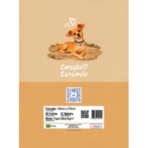 Caderno 01X1 Capa Dura Coracao Caramelo 80FLS. - Imagem 10