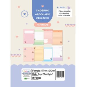 Refil para Caderno Lovvy P/Argolado 63G.80FLS. - Imagem 1