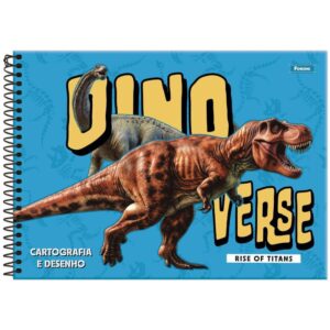 Caderno Desenho Univ Capa Dura Dinoverse 80FLS. - Imagem 3