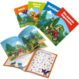 Quebra-Cabeca Madeira Dinossauros 24PCS C/4 Livros - Imagem 1