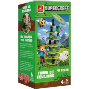 Brinquedo Pedagogico Madeira Torre do Equilib.supercraft 40 - Imagem 2
