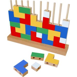 Brinquedo Pedagogico Madeira Blocos de Encaixe 25PCS - Imagem 1