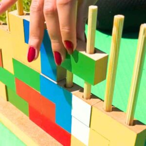 Brinquedo Pedagogico Madeira Blocos de Encaixe 25PCS - Imagem 2