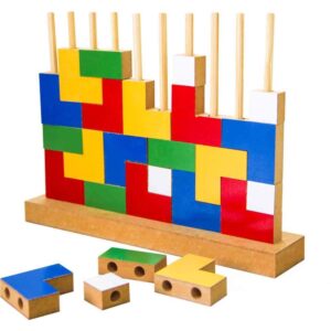Brinquedo Pedagogico Madeira Blocos de Encaixe 25PCS - Imagem 3