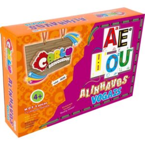 Brinquedo Pedagogico Madeira Alinhavos Vogais 5PCS - Imagem 3