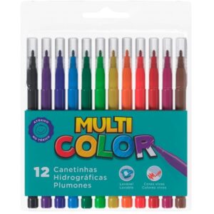 Caneta Hidrografica Multicolor 12 Cores - Imagem 1