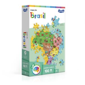 Quebra-Cabeca Cartonado Mapa do Brasil 100 Pecas - Imagem 1