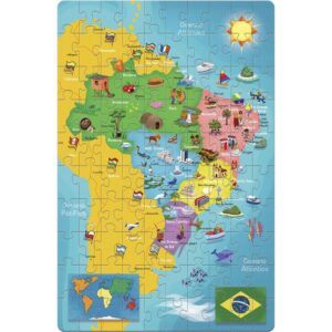 Quebra-Cabeca Cartonado Mapa do Brasil 100 Pecas - Imagem 2