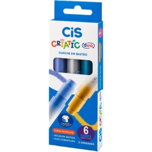 Tinta Guache Cis Duo Bastao 2PONT/6COR Meta - Imagem 1