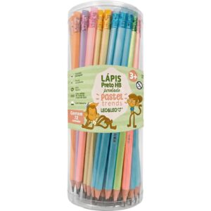 Lapis Preto Redondo Decorado Pastel Trend Perol. C/BOR.6COR - Imagem 1