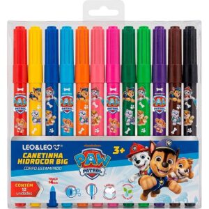 Caneta Hidrografica Jumbo Patrulha Canina 12 Cores - Imagem 1