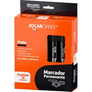 Pincel Marcador Permanente Jocar Chanfrado Top Preto - Imagem 1