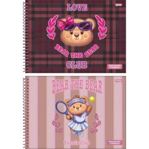 Caderno Desenho Univ Capa Dura Bear The Bear Espiral 80FLS. - Imagem 1