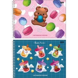 Caderno Desenho Univ Capa Dura Mochi Espiral 80FLS. I.a - Imagem 1