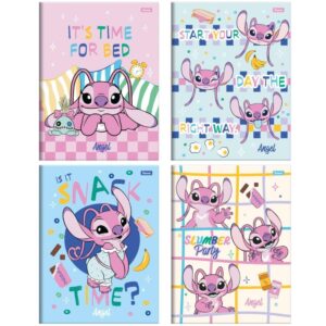 Caderno Brochurao Capa Dura Stitch Angel 80FL - Imagem 1