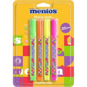 Caneta Marca Texto Destaq Mentos C/Cheiro 4CORES - Imagem 1
