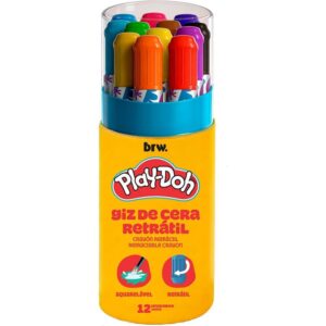 Giz de Cera Fino Play-Doh Retratil 12 Cores - Imagem 1
