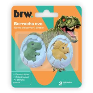 Borracha Decorada Raptors Ovo de Dino 2UNX6BLIST - Imagem 2